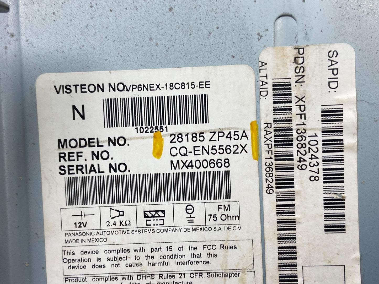 2006 - 2007 Nissan Pathfinder Radio AM/FM Receiver T8351 DG5