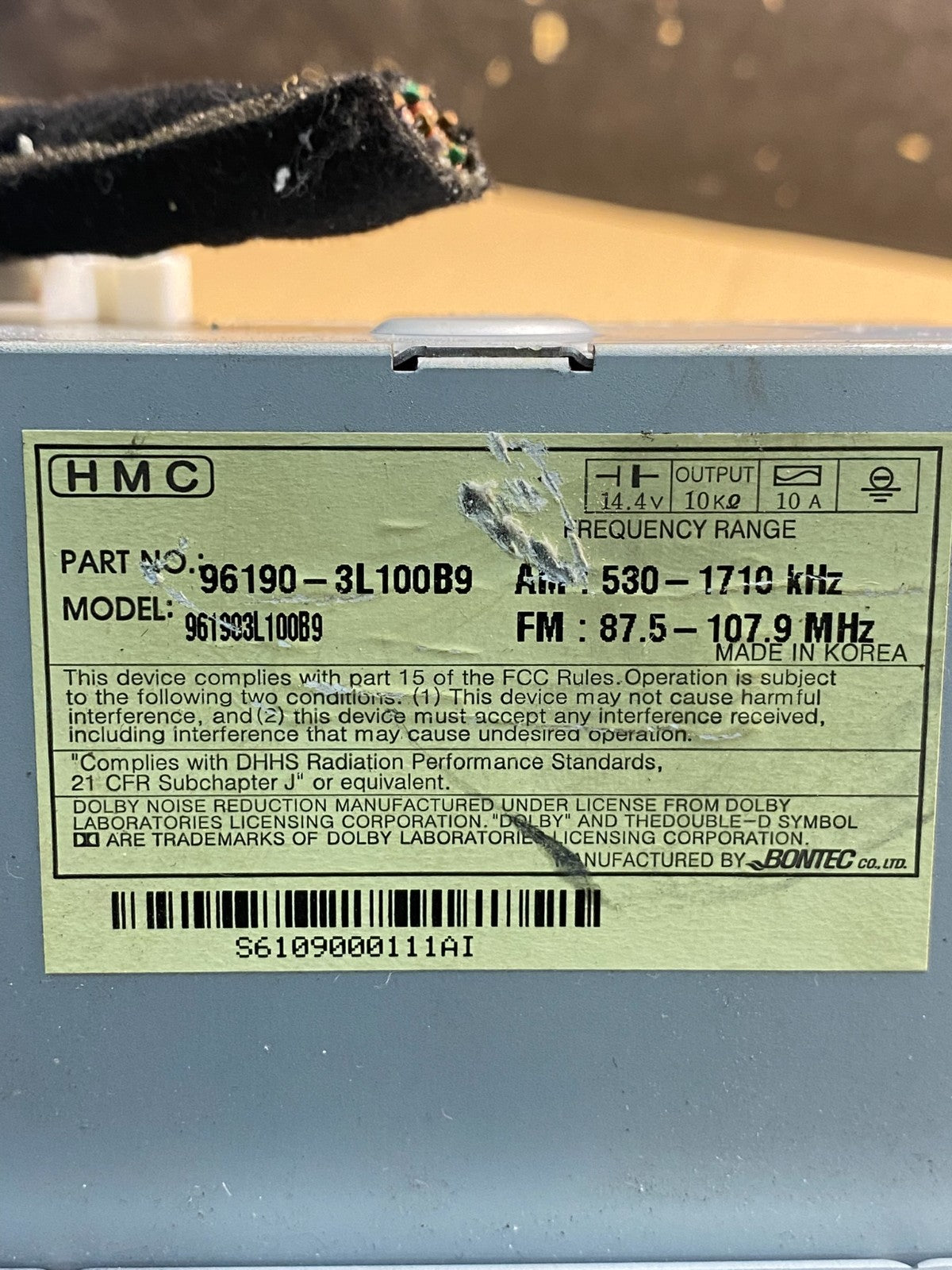 2006 2007 2008 Hyundai Azera Audio Equipment Radio Receiver aj0345 DG6