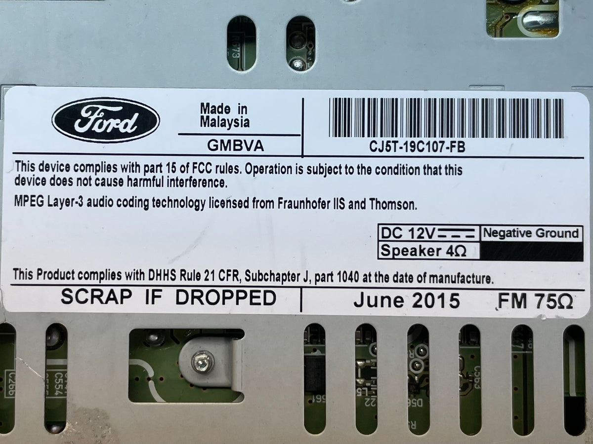 2015 2016 Ford Escape Radio Receiver ID CJ5T-19C107-FC ai0541 DG9