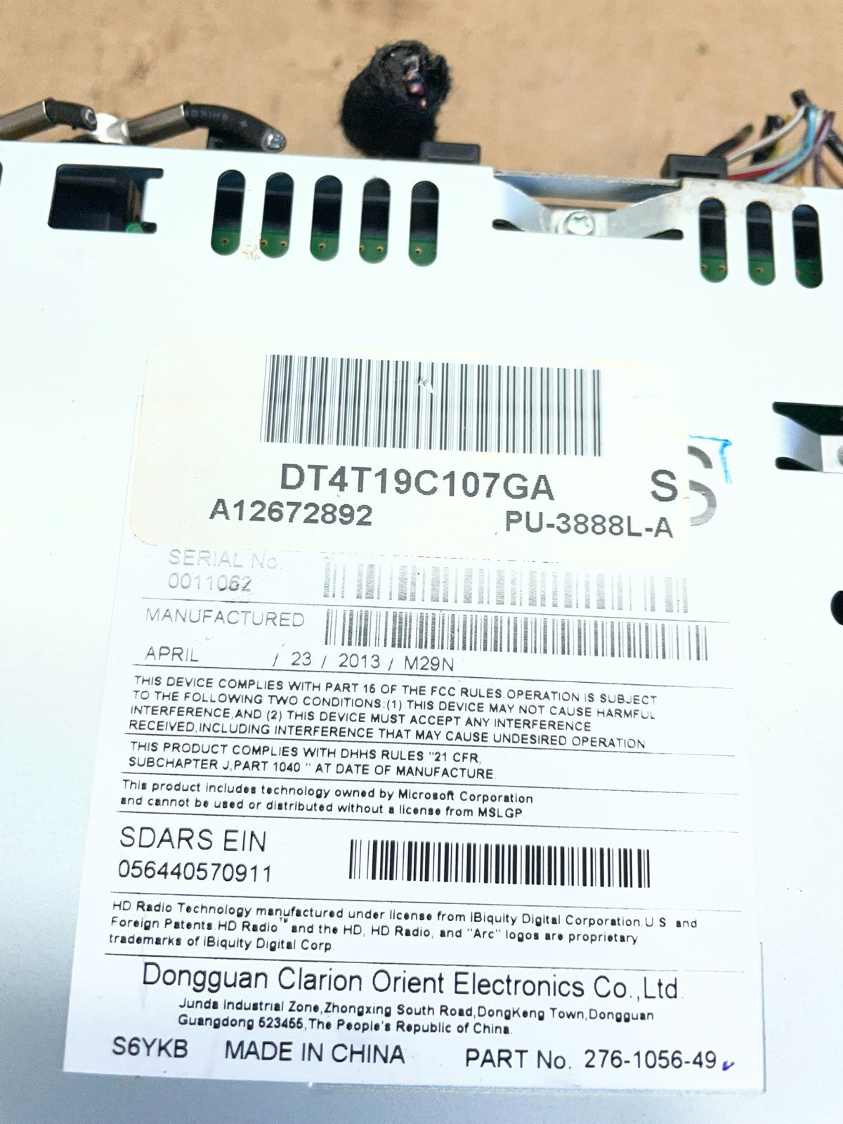 2013  Ford Edge AM/FM Radio Reciever OEM ab3104 DG6