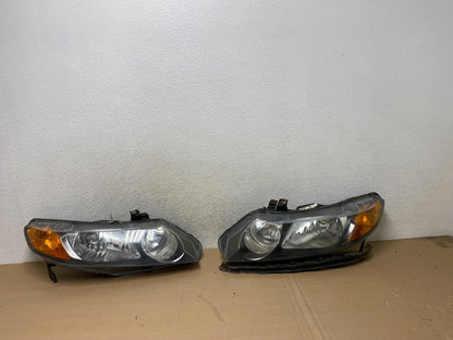2006 - 2008 Honda Civic Sedan Headlights Halogen Left+Right AG4497 DW0