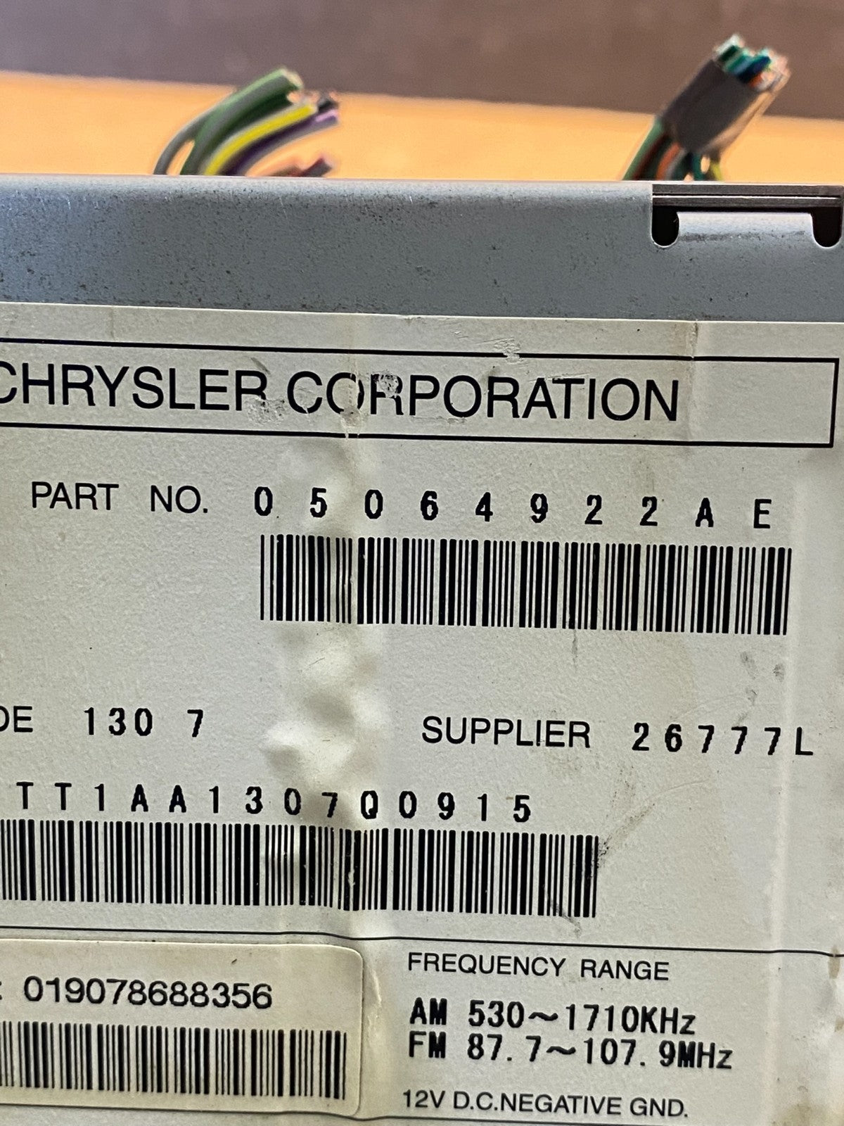 2005 2008 Jeep Dodge Chrysler Screen Display CD Player Satellite Radio ac8012 DG6