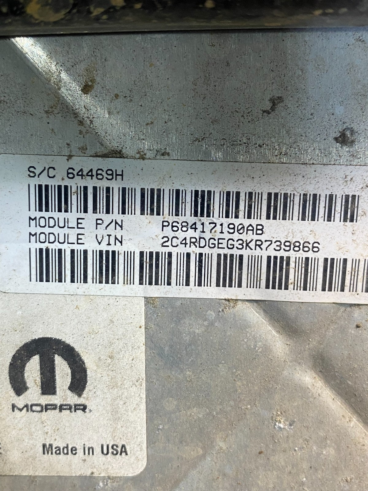 2016 2020 Dodge Caravan Engine Control Unit ECU Module AD7411 DG2