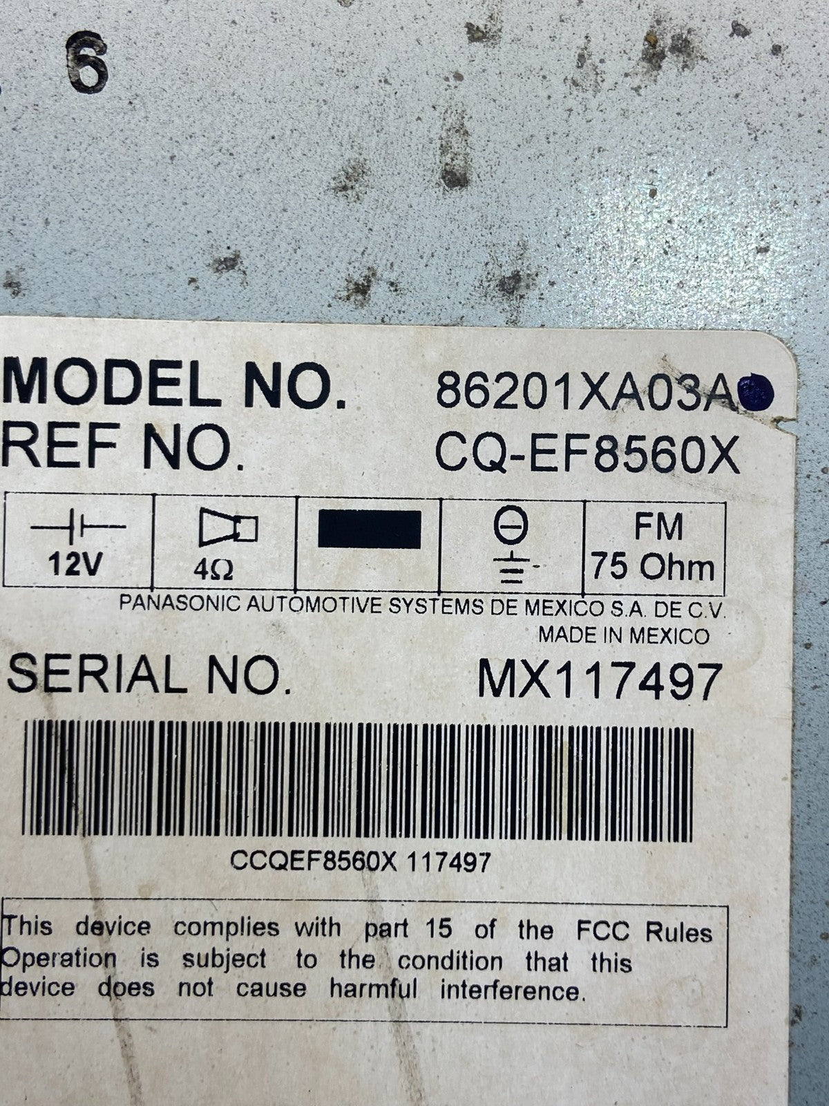 2006 Subaru Tribeca CD Player Radio Receiver Control AE2533 DG6