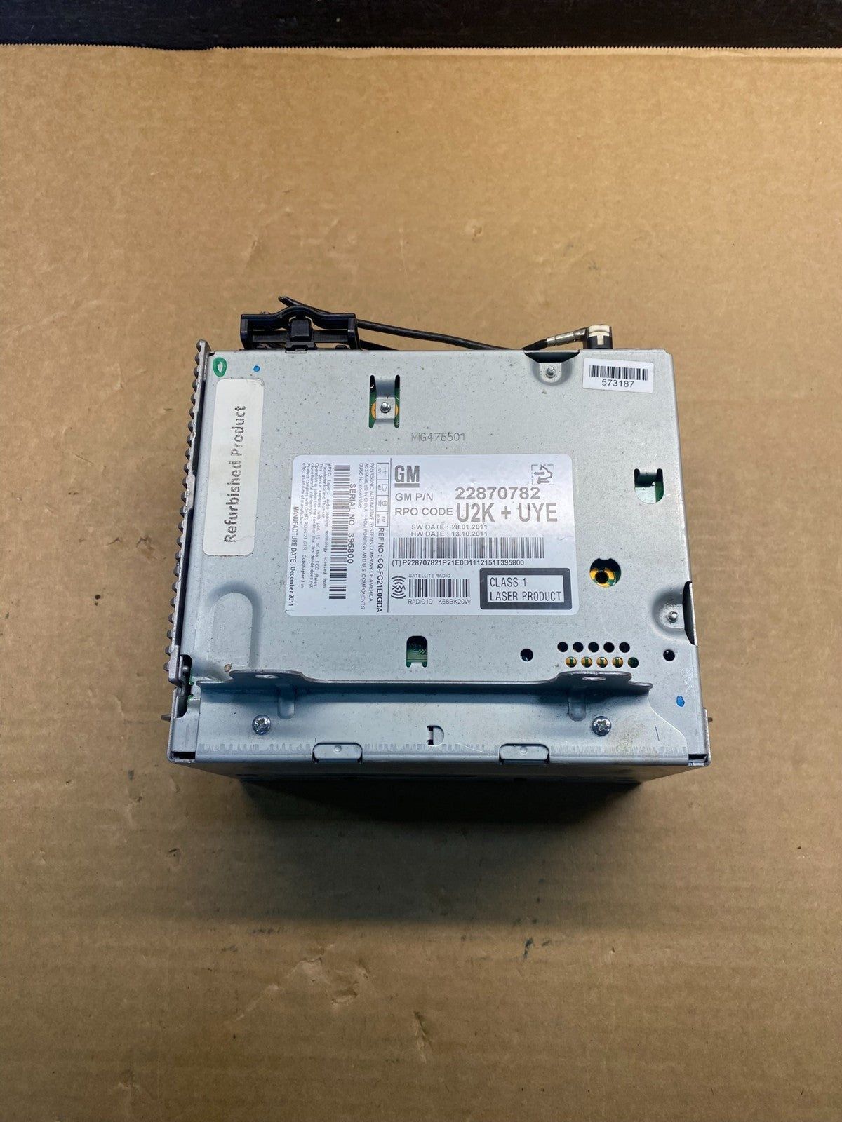 2011 to 2012 Chevrolet Equinox Cruze Radio Cd Receiver 22870782 AF6572 DW3