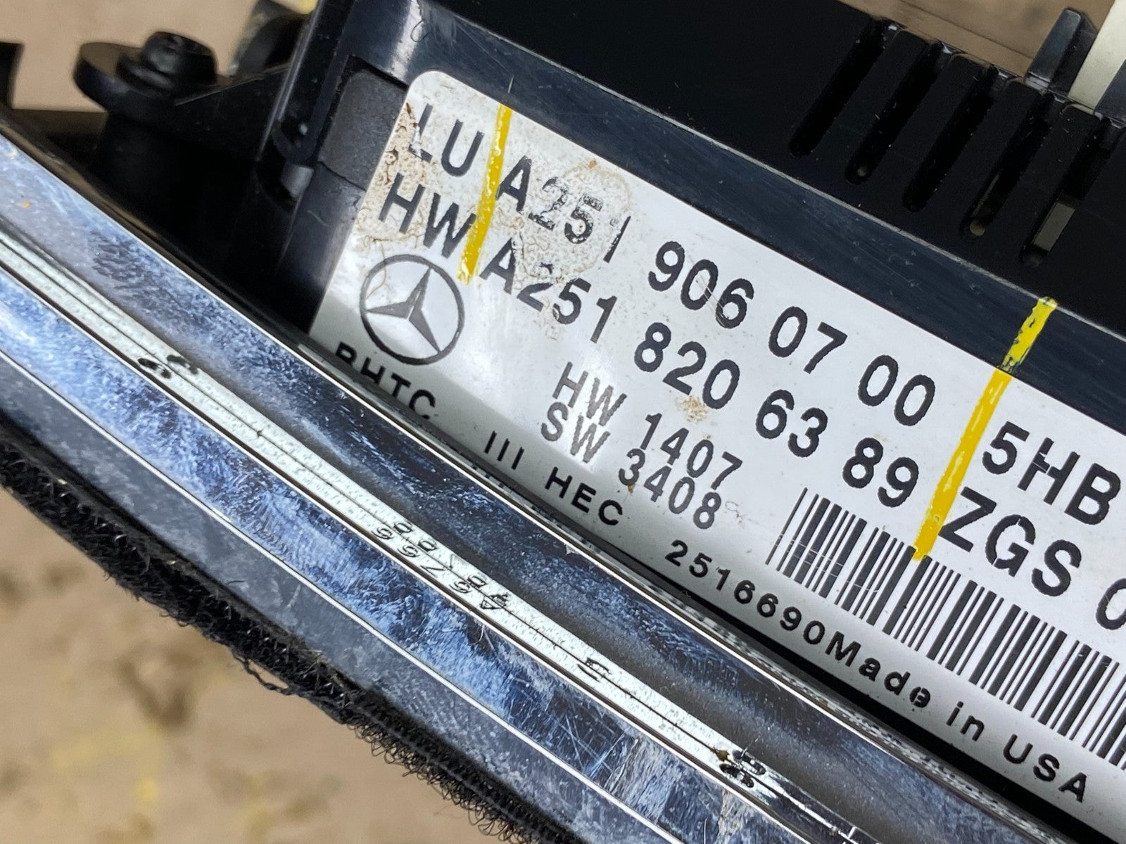 2007-2012 Mercedes X164 GL350 GL450 Climate Control Bezel Wood Switch U5685 DG6