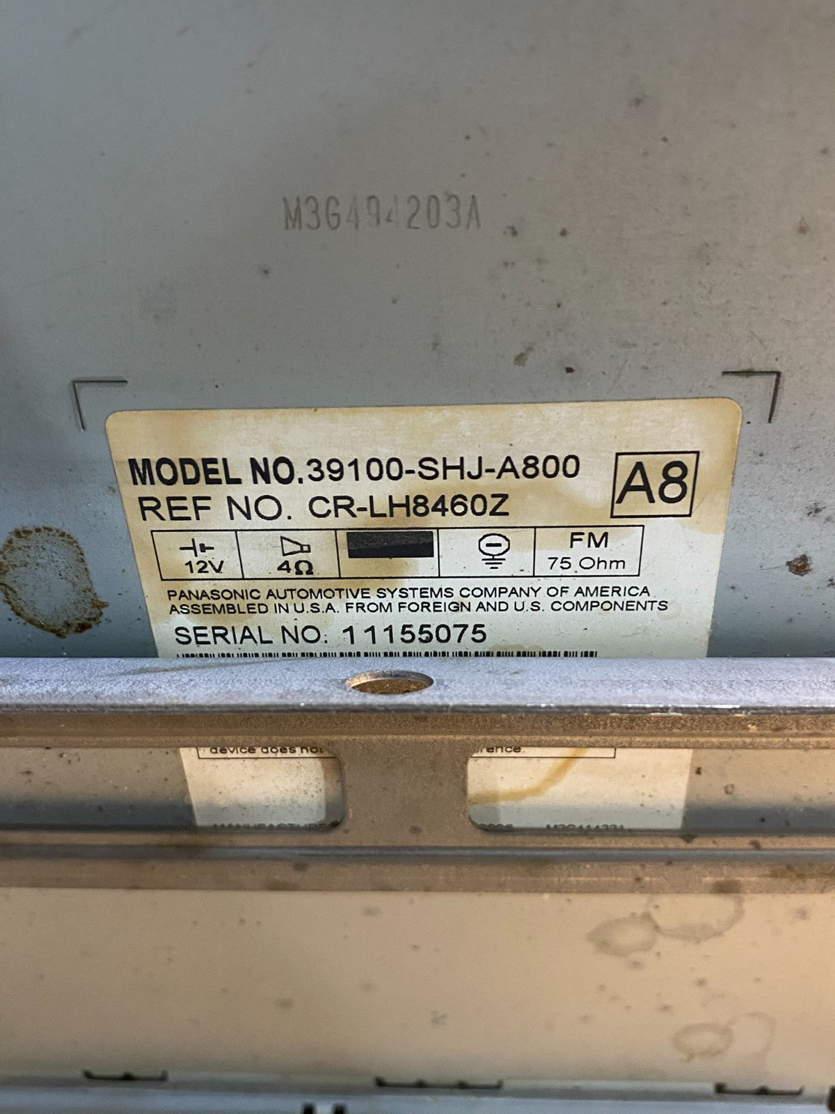 2005 to 2010 Honda Odyssey Am Fm Cd Player Radio Receiver AG9496 DG6