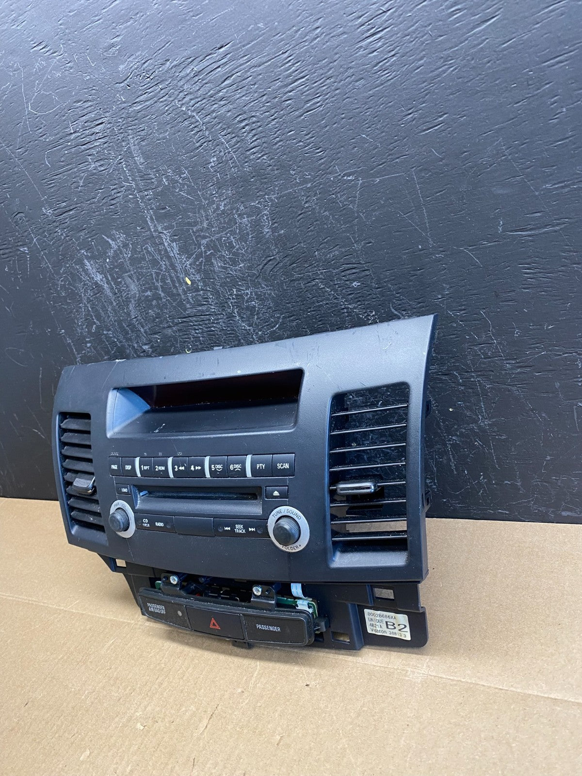 2012 Mitsubishi Lancer Radio AM/FM CD Player Air Vent AC6176 DG4