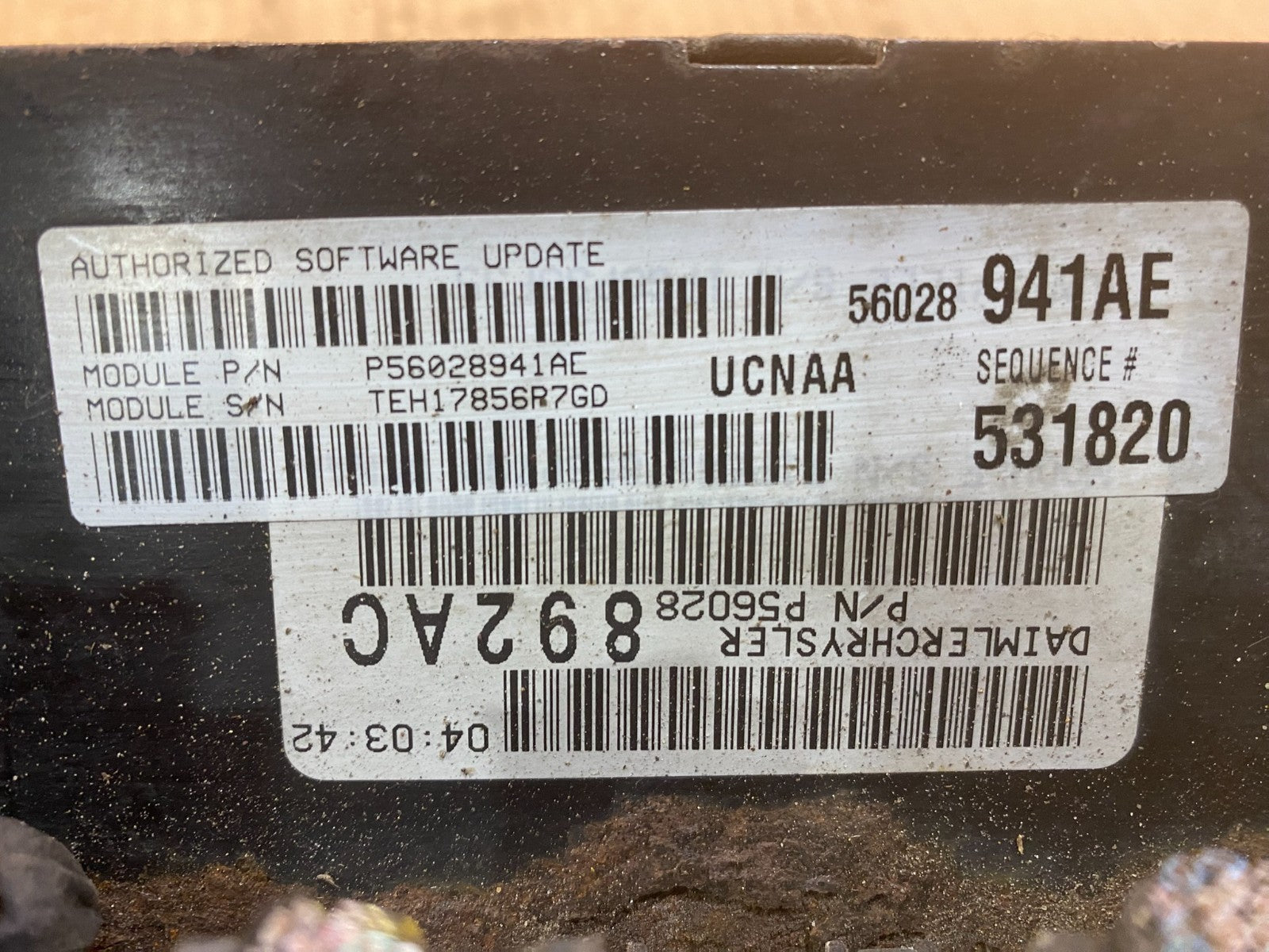 2005 Dodge Ram 1500 Engine Computer 5.7L ECM ECU P56028941AE ac0678 DG2
