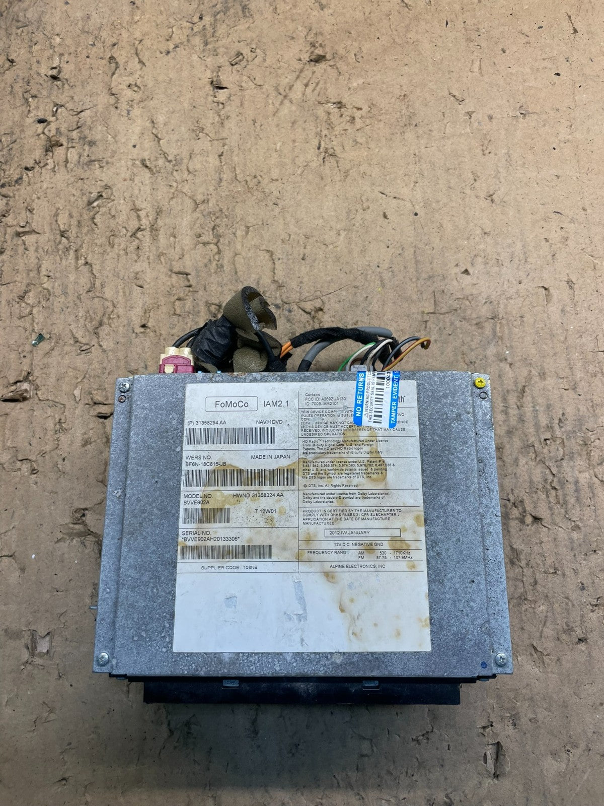 2010 to 2012 Jaguar XJ XJL Radio GPS Information Receiver OEM W6925 DG4