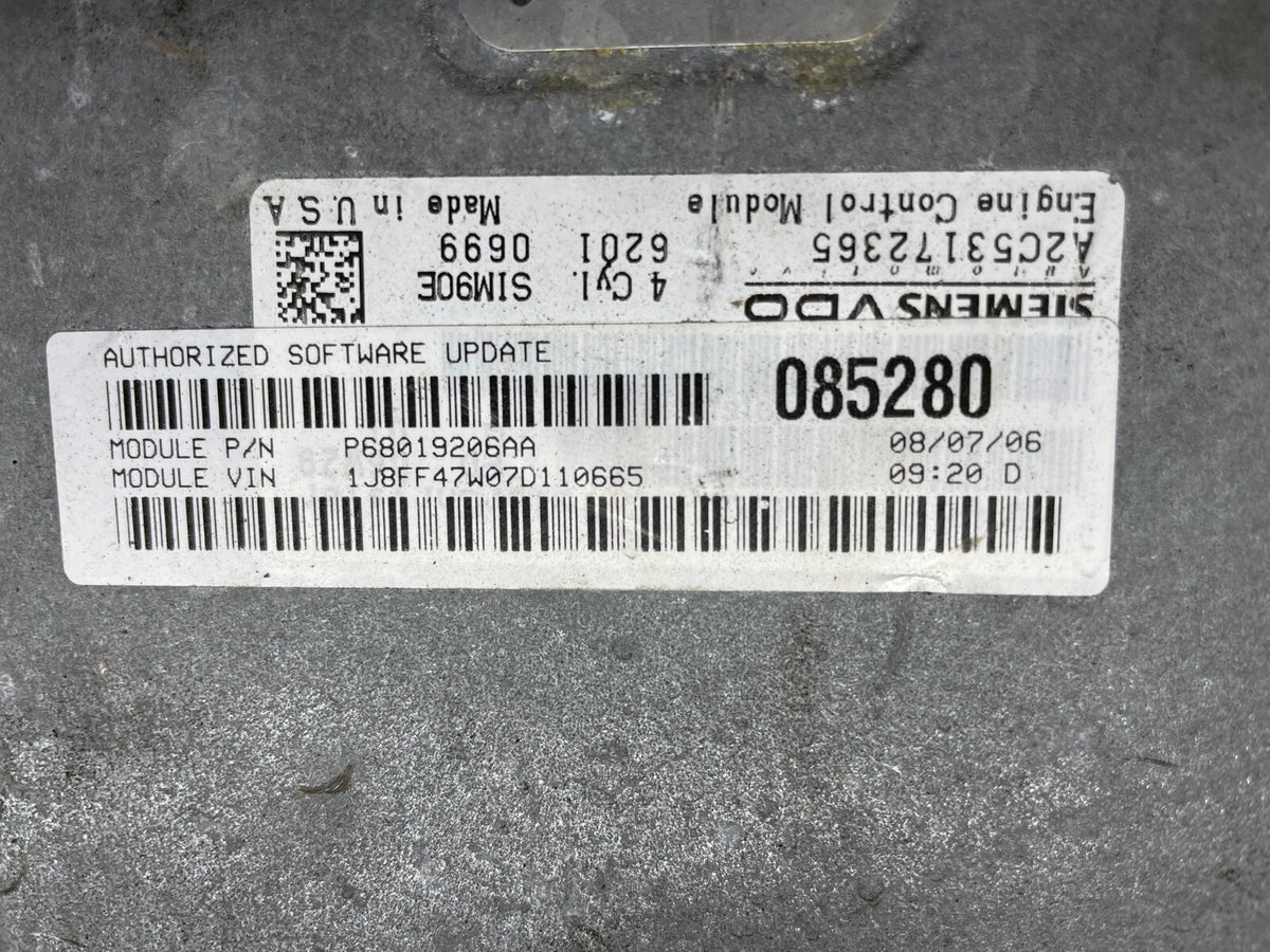 2007 Jeep Compass Patriot ECM Engine Computer P68019206AA N8688 DG2