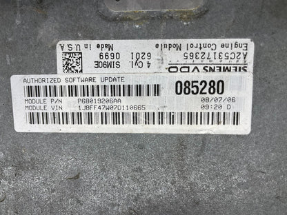2007 Jeep Compass Patriot ECM Engine Computer P68019206AA N8688 DG2