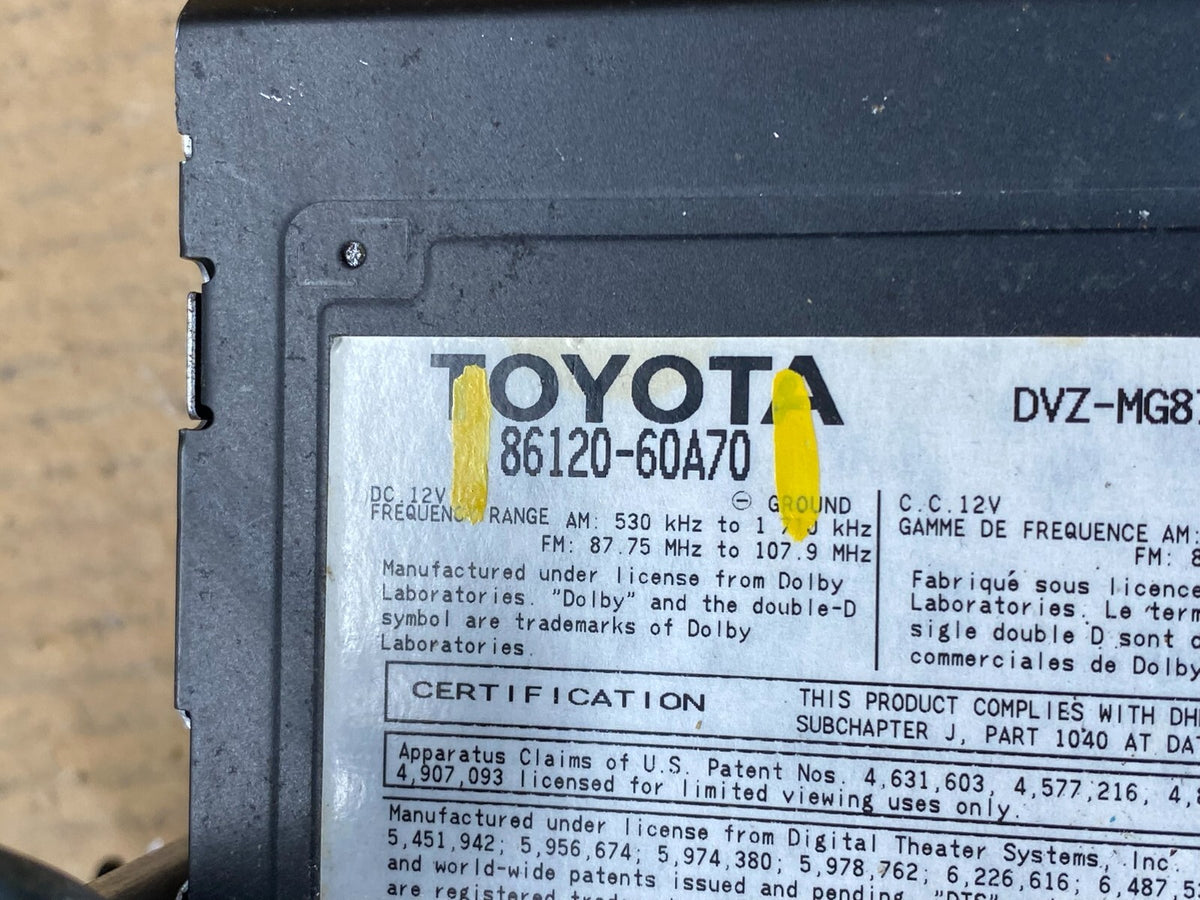 2008 - 2011 Lexus LX570 CD DVD Player Radio Receiver 86120-60a70 N5282 PS8