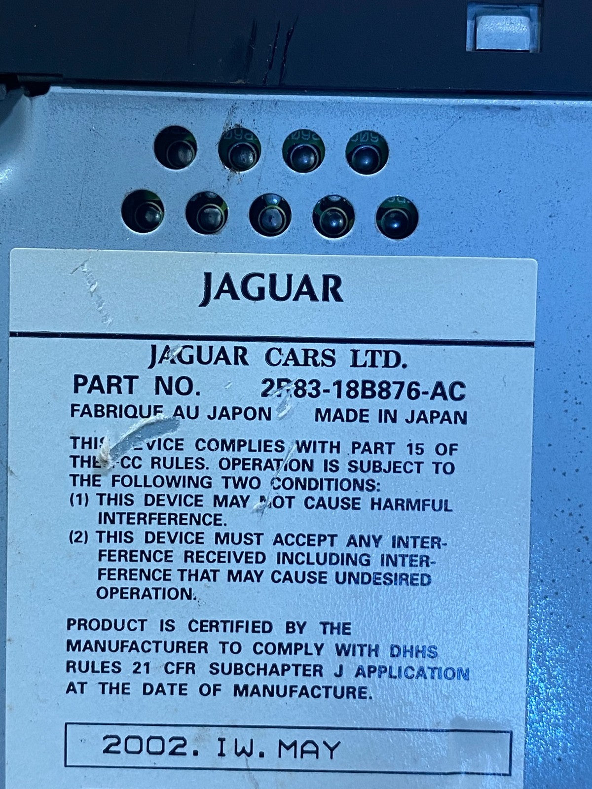 2003-2008 Jaguar S-Type Dash Climate A/C Temperature Radio AM/FM Panel AC6874 DG6