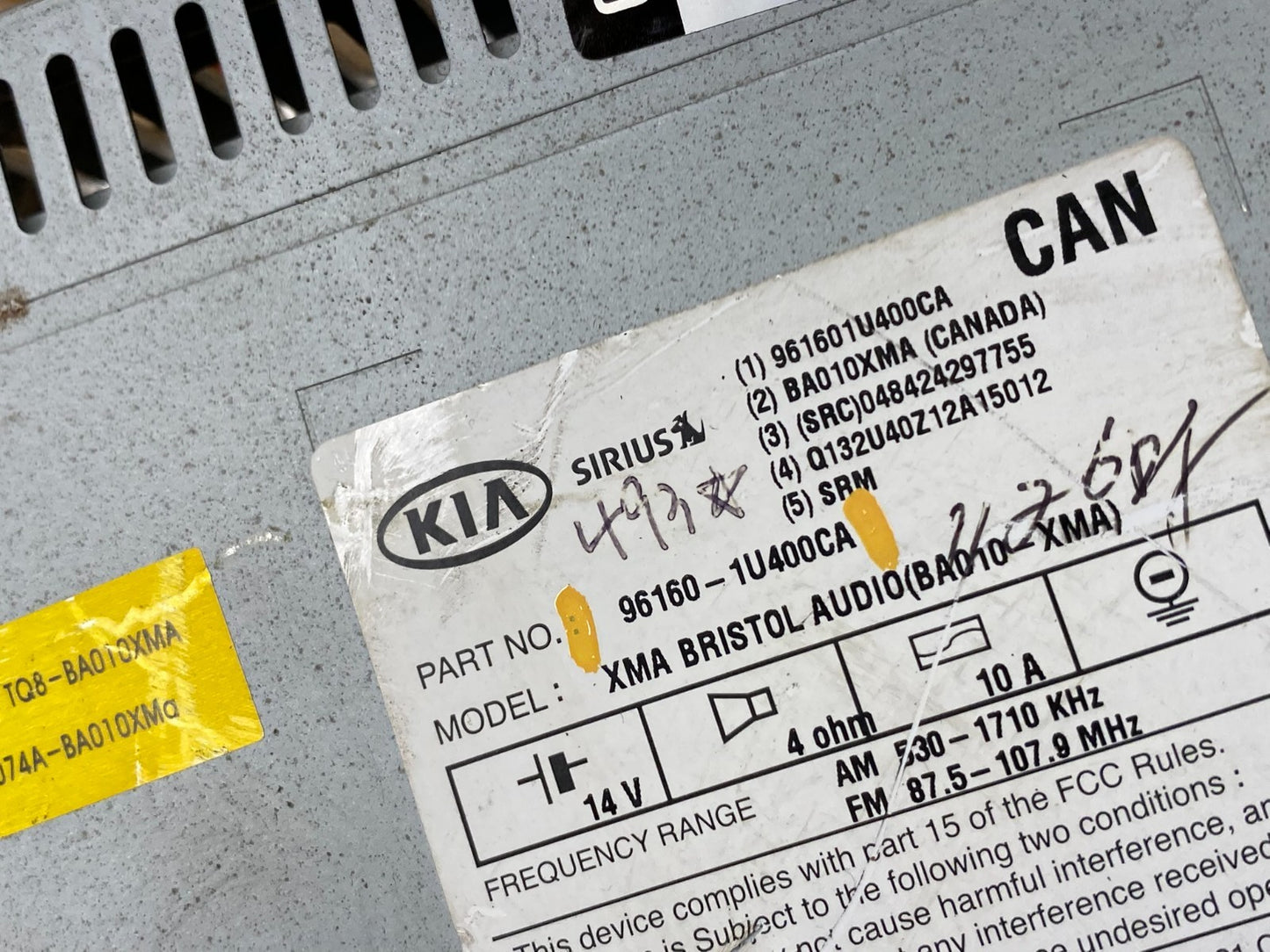 2012 2013 Kia Sorento AM/FM CD Radio Control Panel Screen Display AA4619 DG6