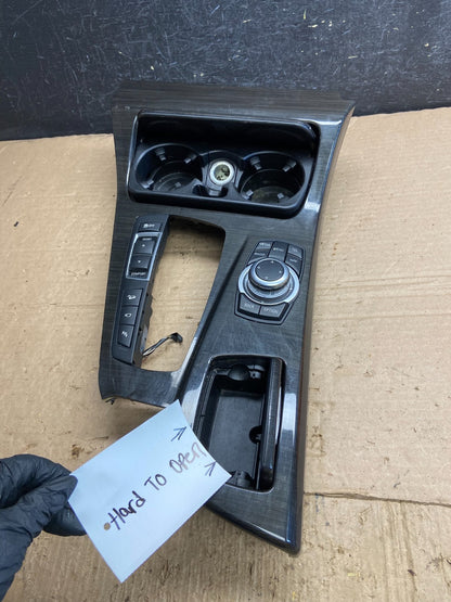 2011-2016 BMW 5 F10 Center Shifter Console Trim Cup Holder Switches OE AF2319 DG2