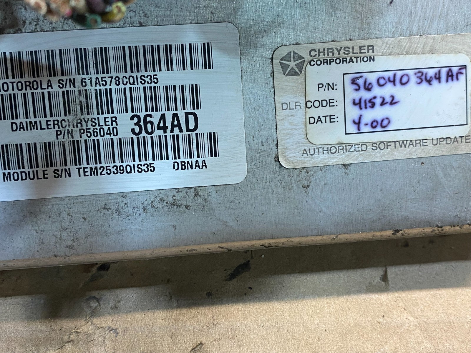 2000 Dodge Durango 4.7L Engine Computer Module ECU PCM p56040364AD ad7630 DG2