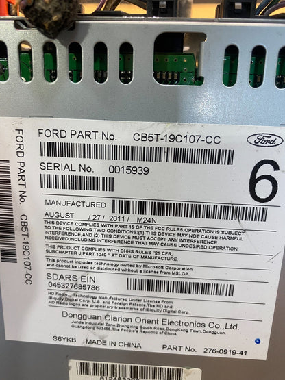 2011 to 2013 Ford Explorer Audio Equipment Radio Receiver AM FM CD ad4975 DG6