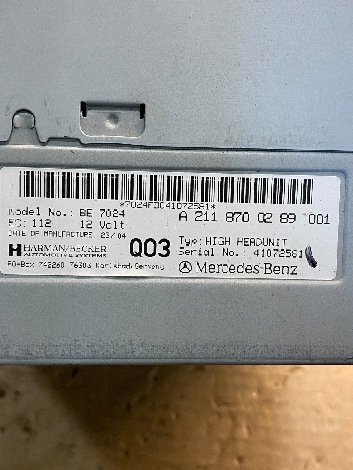 2003-2006 Mercedes Benz W211 E350 E500 Radio Screen Navigation Display ad6562 DG6