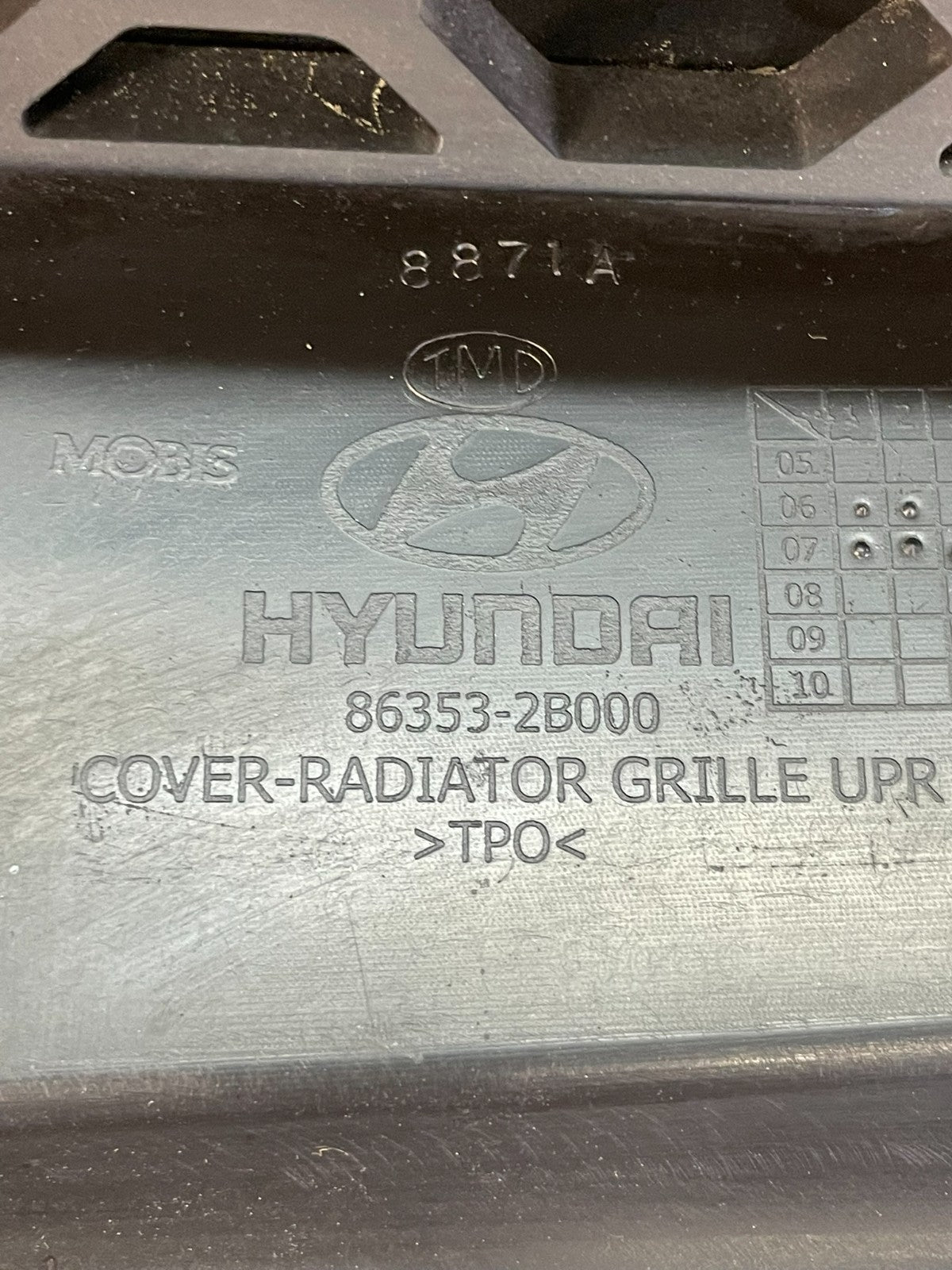 2007 to 2009 Hyundai Santa Fe Front Upper Grill Grille AD5513 DG6