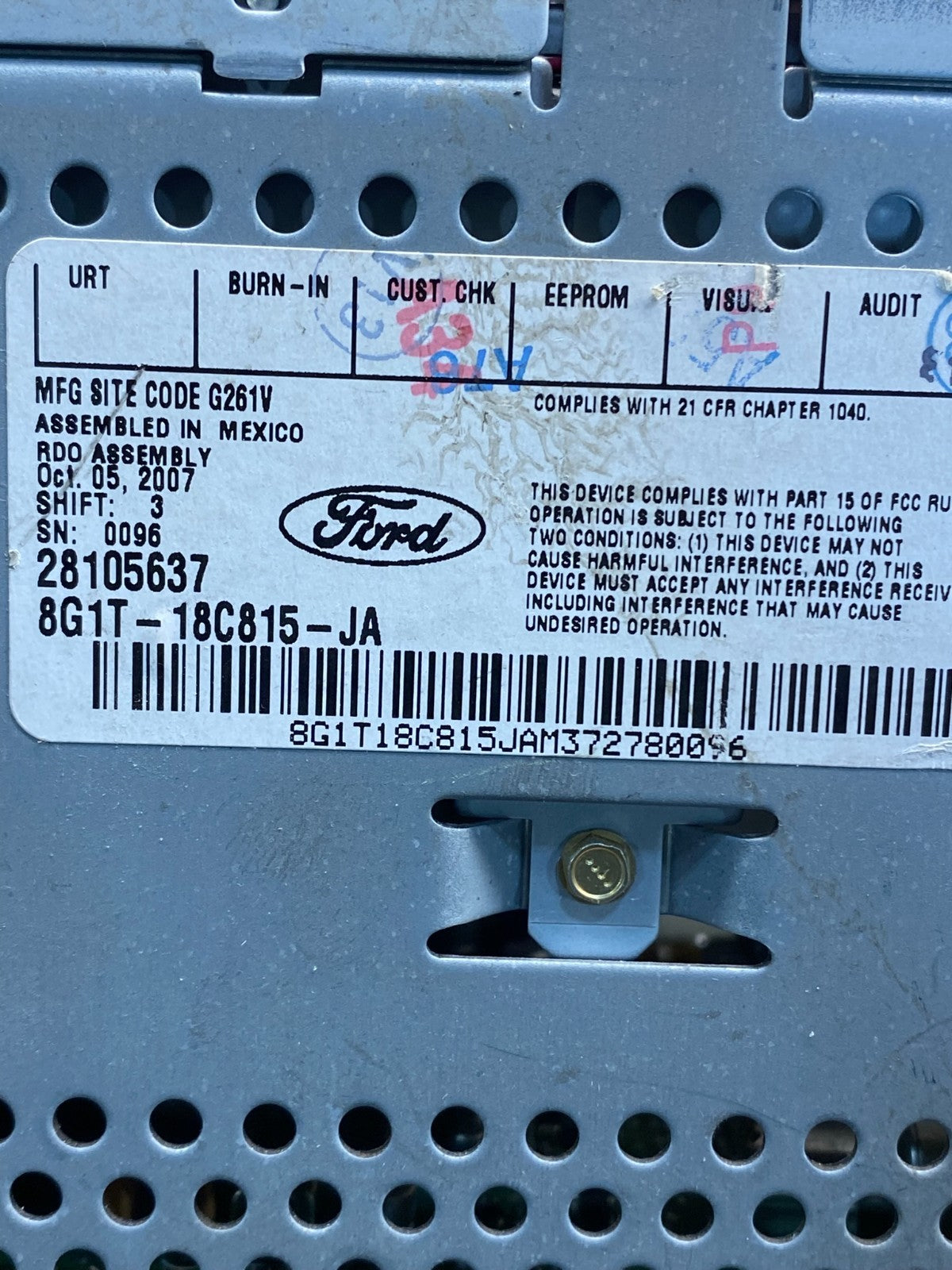2008 - 2009 Ford Taurus Front Center Console Radio AM/FM CD Player af7819 DG6