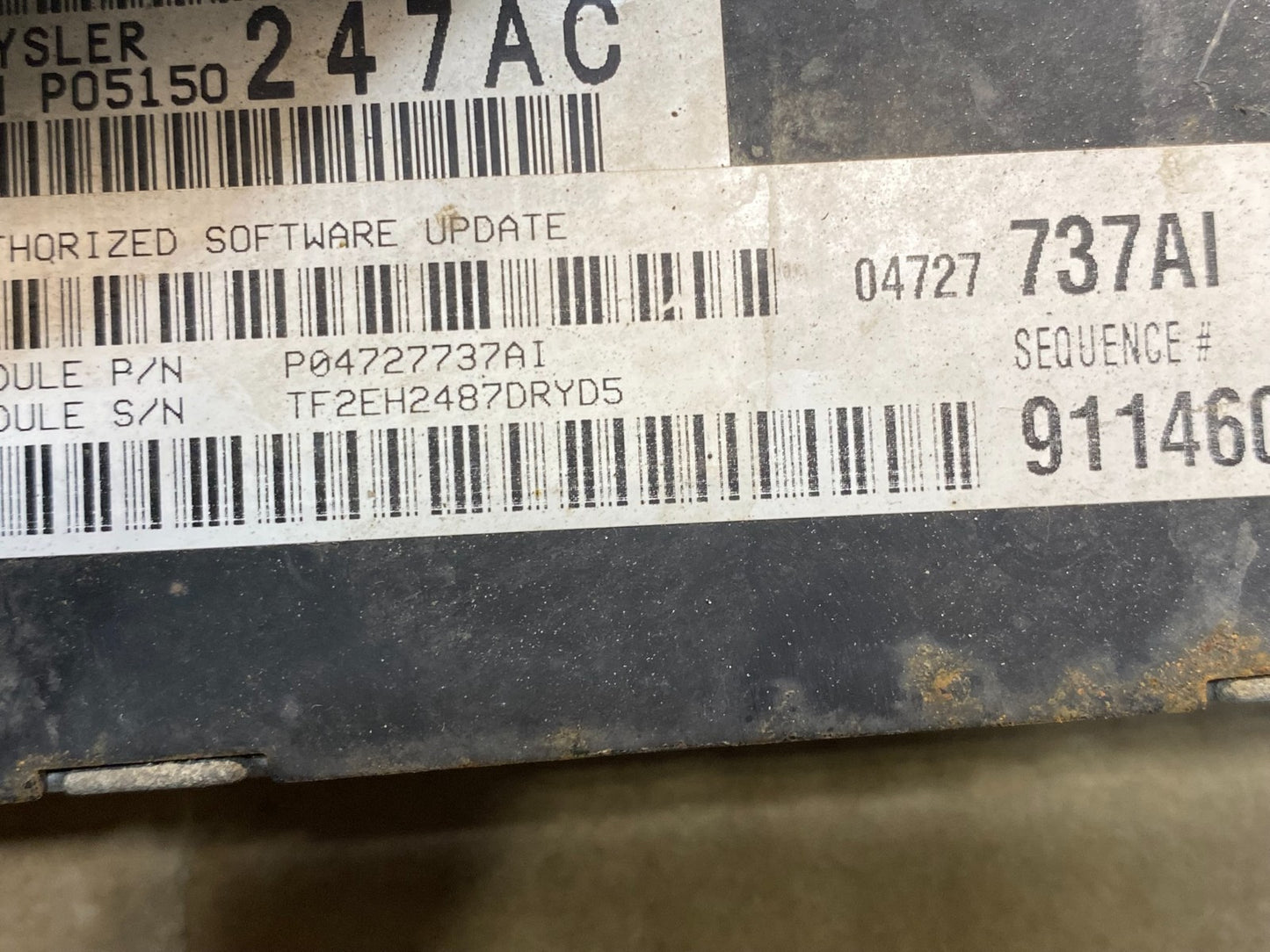 2008 Dodge Caravan 3.3L Engine Control Module p04727737ai af8979 DG2