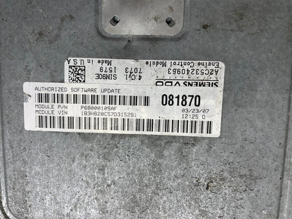2007 to 2010 Dodge Caliber Computer Brain Engine Control ECU Q1162 DG2