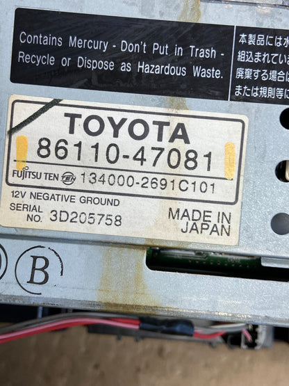 2004 to 2005 Toyota Prius Radio Stereo Receiver Screen Display AH3702 DG8