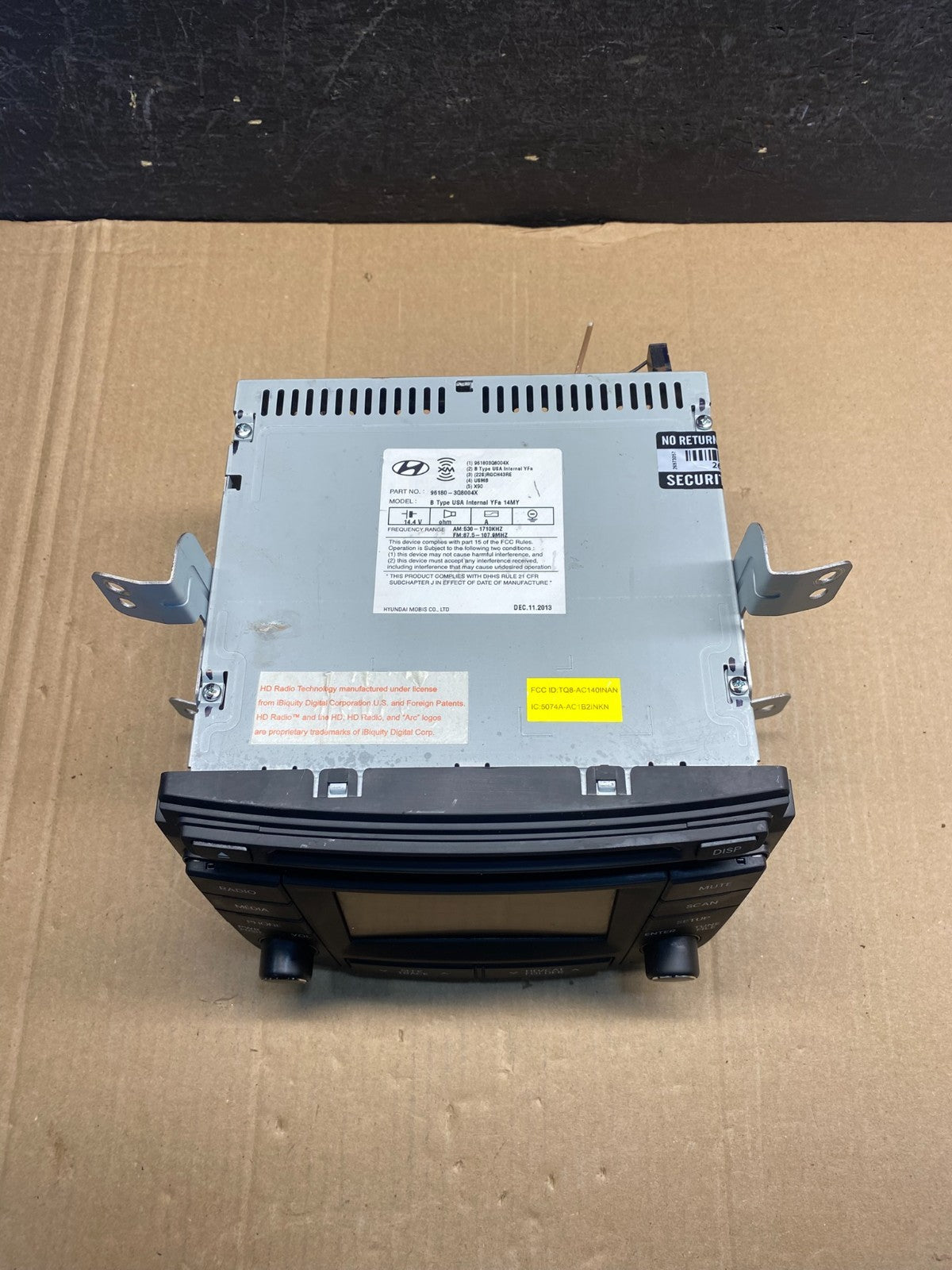 2014 to 2015 Hyundai Sonata Radio Navigation Screen Display AE7516 DG3
