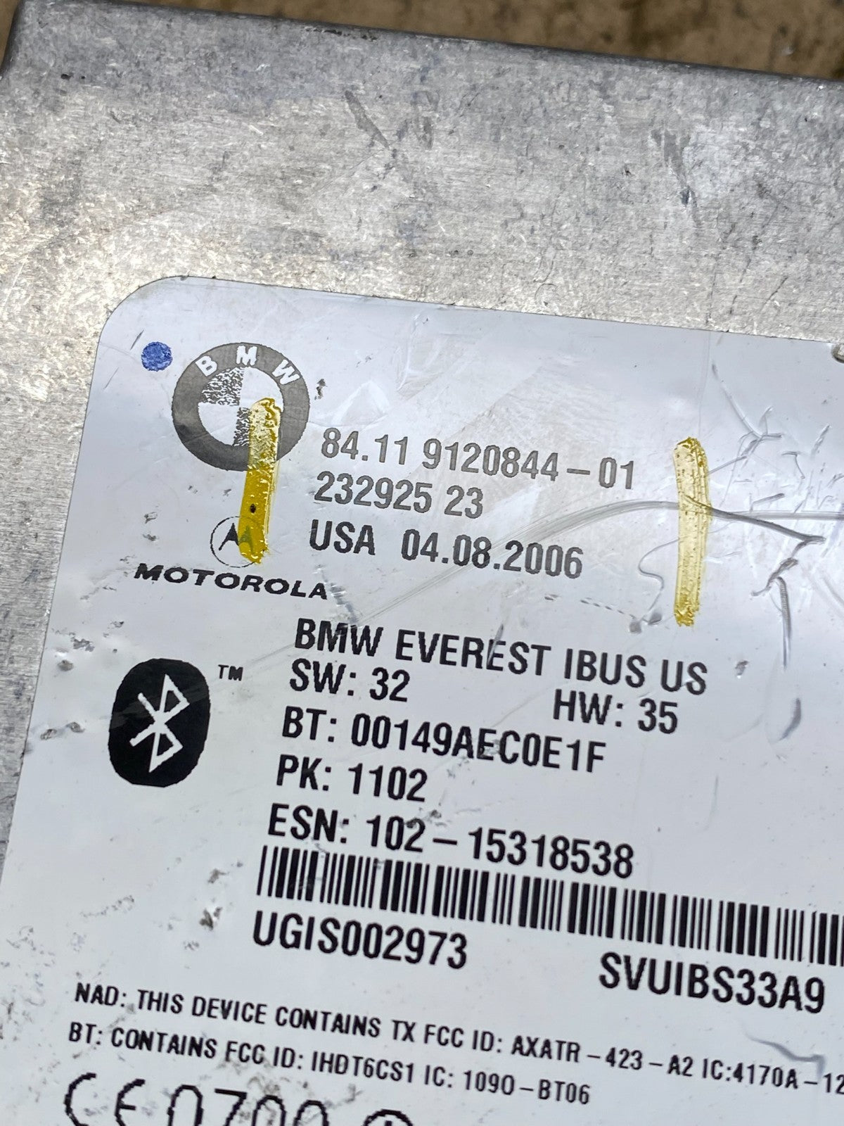 2004 to 2010 Bmw Bluetooth  Control Module Computer Telematics OEM P1918 DG6