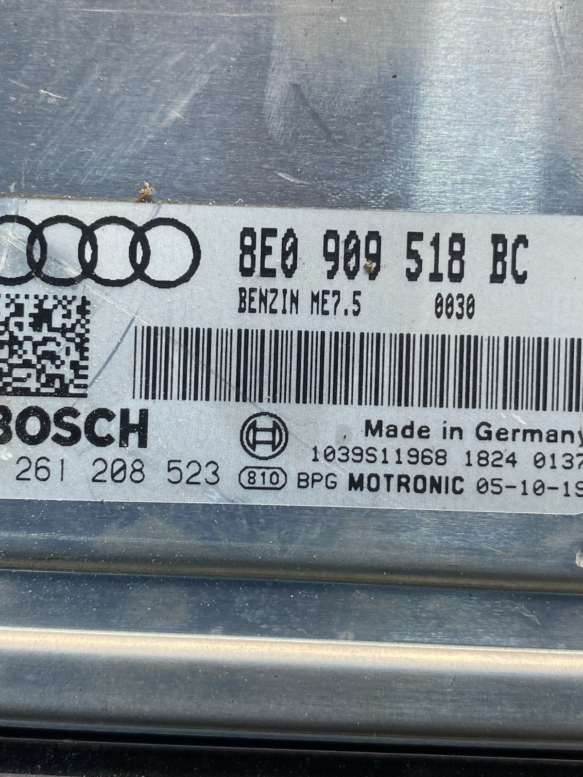 2005 2006 Audi A4 1.8L Engine Computer Ecu Pcm Ecm Pcu 8E0909518BC AE7428 DW2