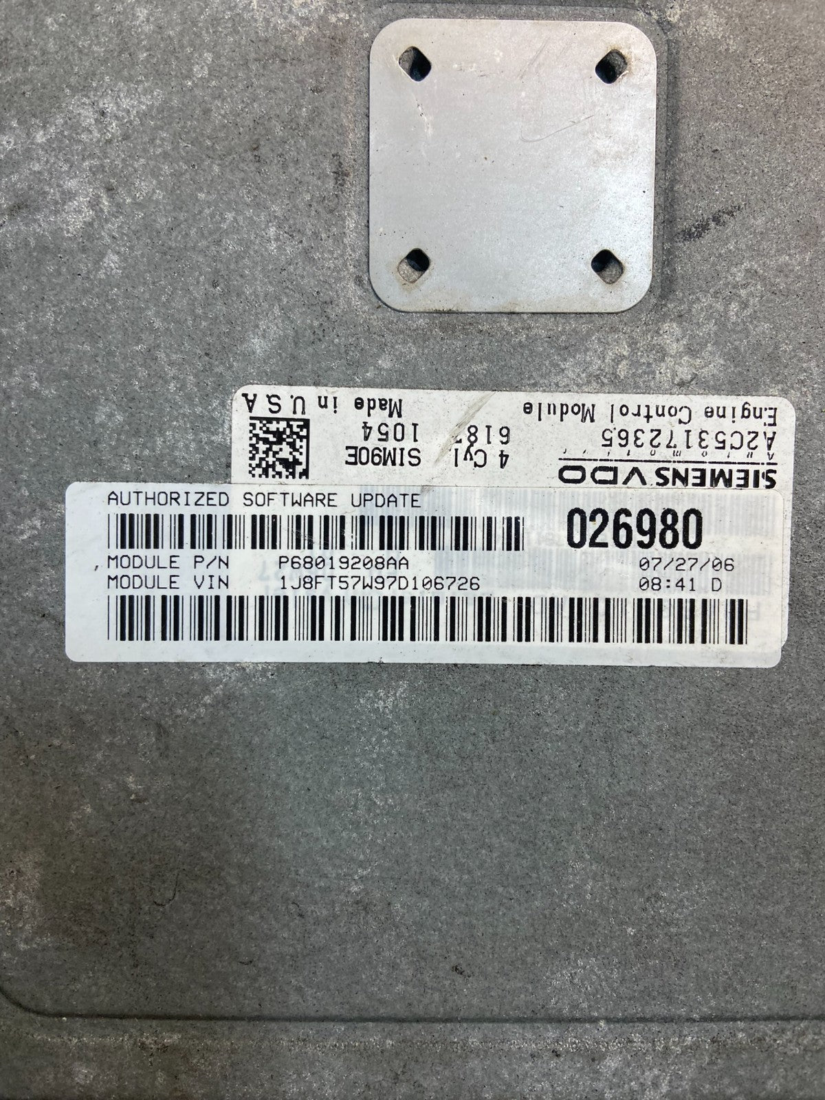 2007 Dodge Caliber Computer Brain Engine Control ECM p68019208aa Y4615 DG3