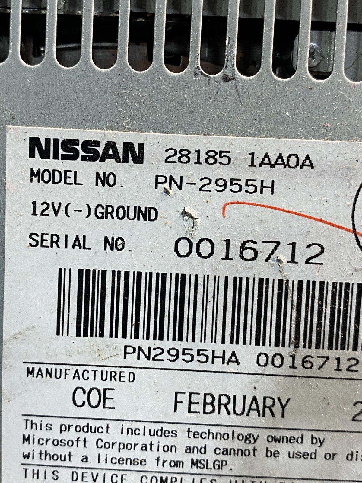 2009-2010 Nissan Murano AM FM Radio 6 CD Control Panel ad3661 DG6