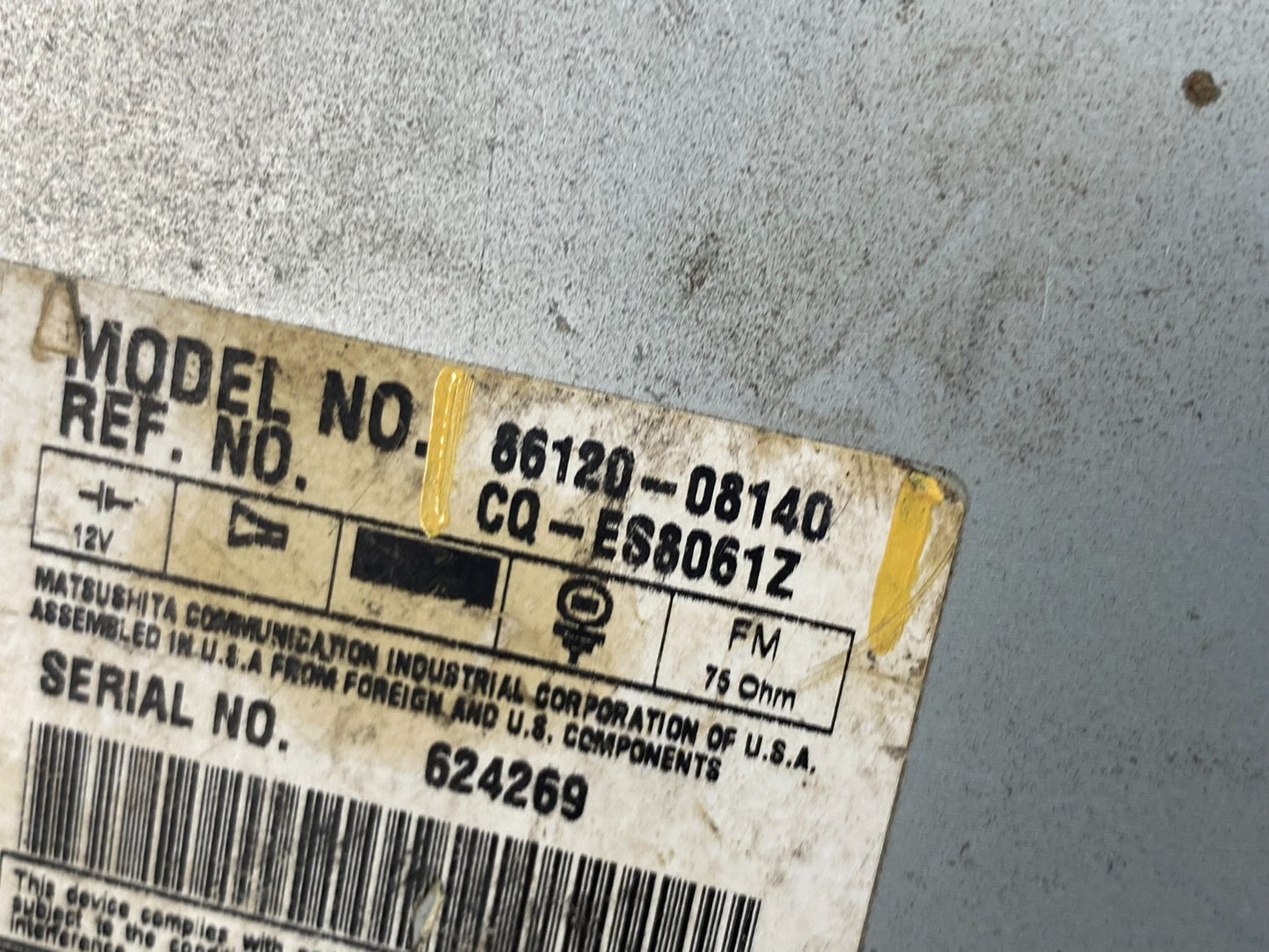 1999 to 2002 Toyota Sienna AM FM Casette Radio Receiver AC4848 DG6