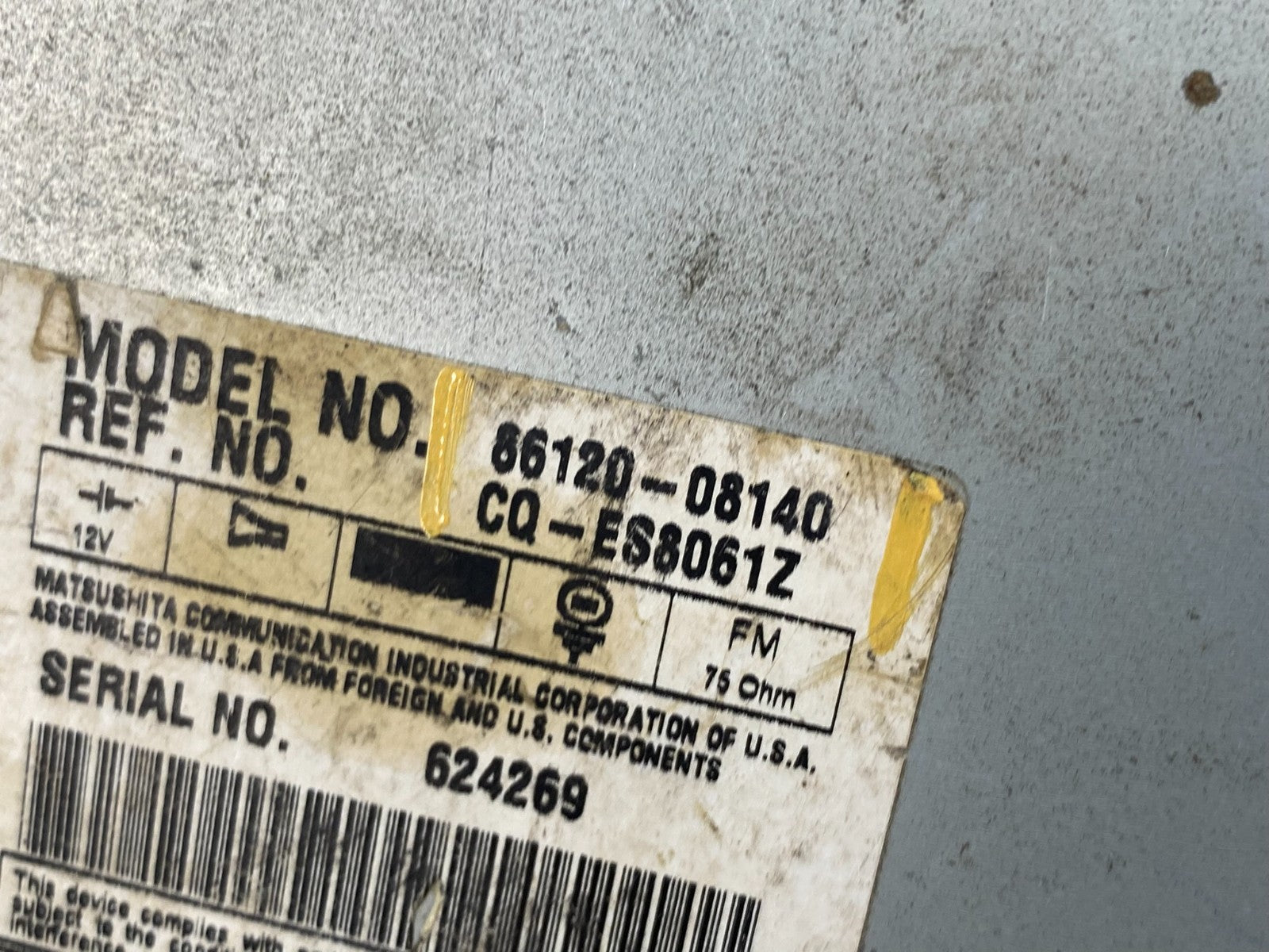 1999 to 2002 Toyota Sienna AM FM Casette Radio Receiver AC4848 DG6