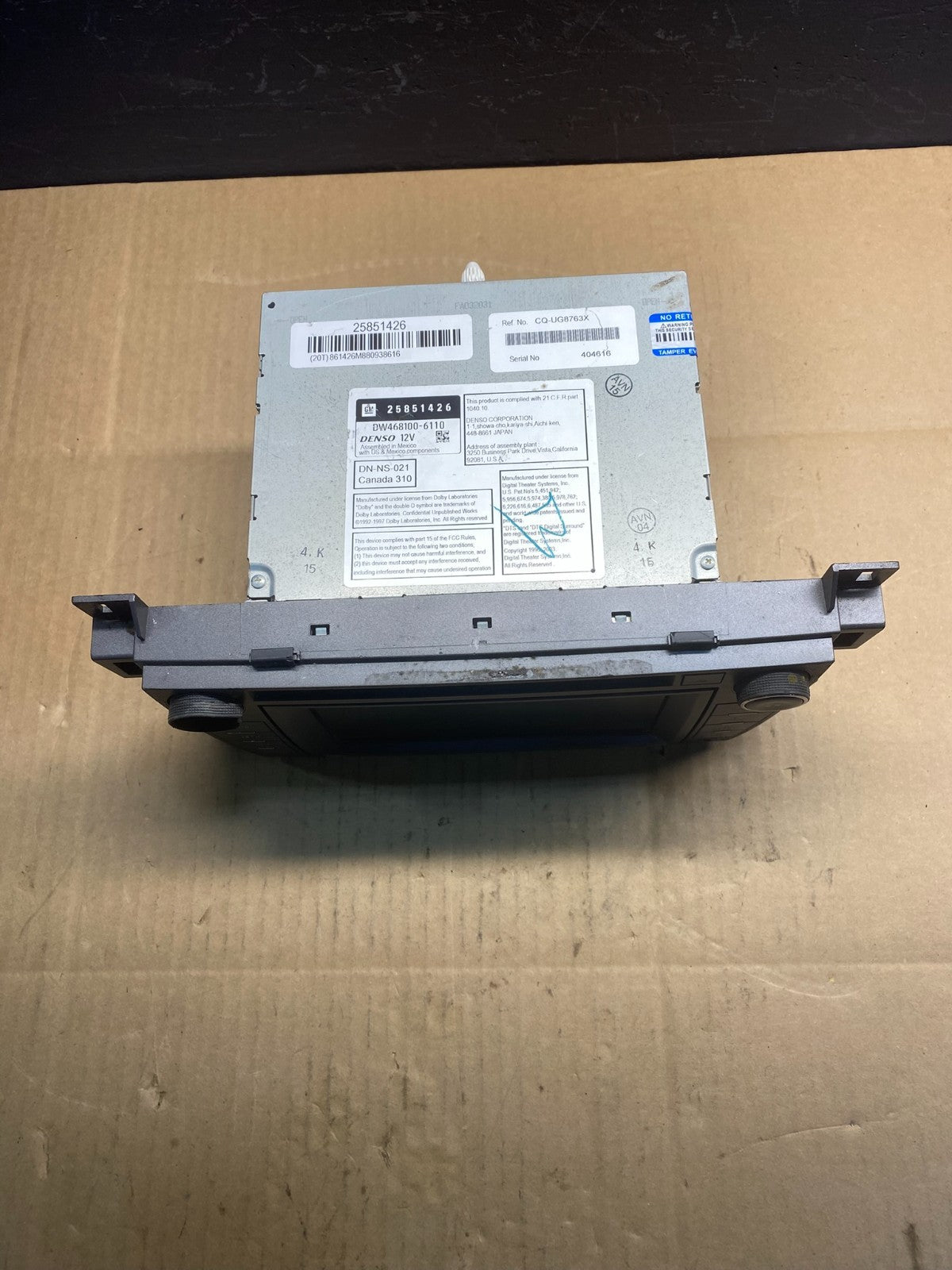 2008 to 2012 Cadillac SRX CTS Audio Radio Screen Display Player AB7448 DG3