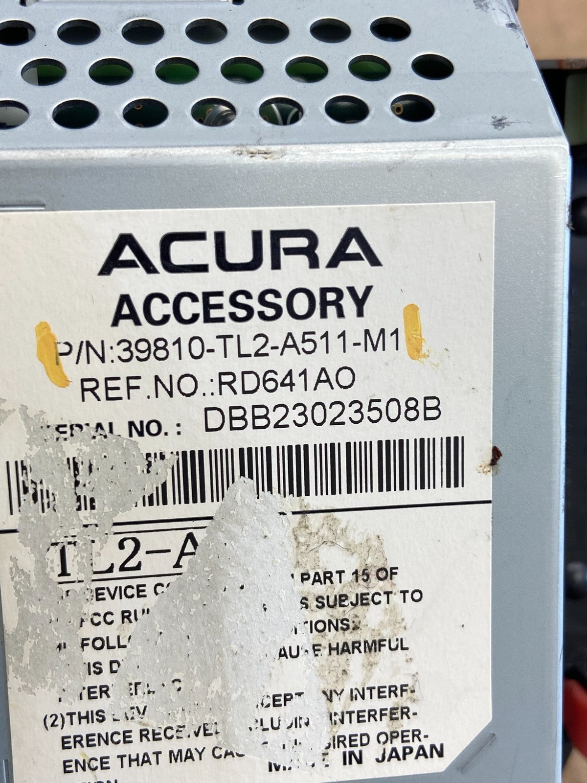 2011 to 2014 Acura TL Screen Display Navigation Radio Information AD2271 DG6
