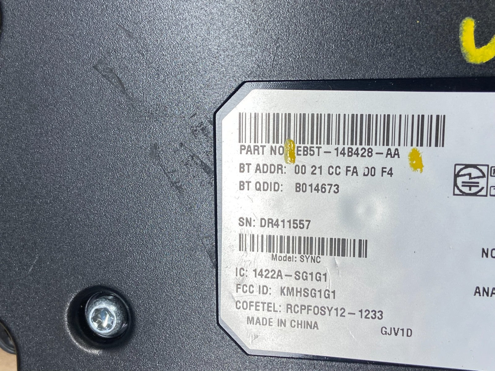 2014 to 2015 Ford Explorer Voice Communication Module eb5t-14b428-a U5992 PS5