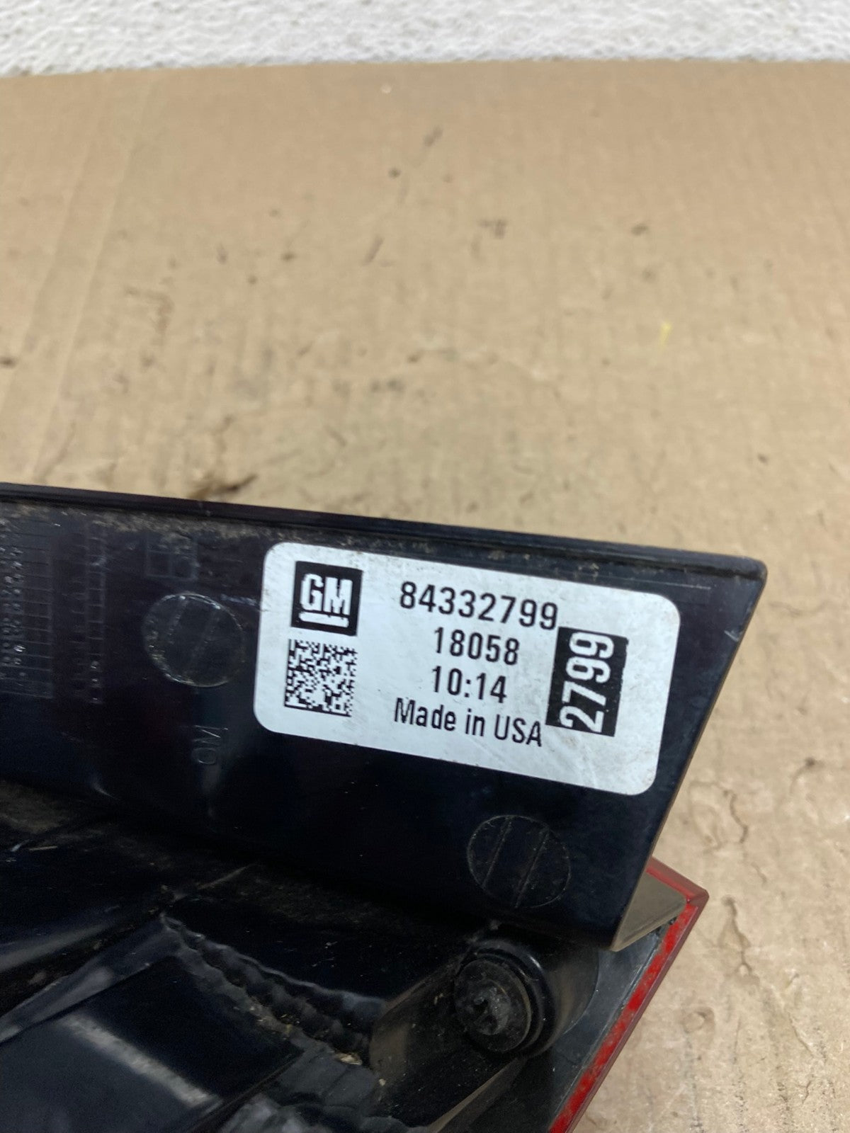 2016 2017 2018 Chevrolet Cruze Right Passinger RH Tail Light AF2912 LK6