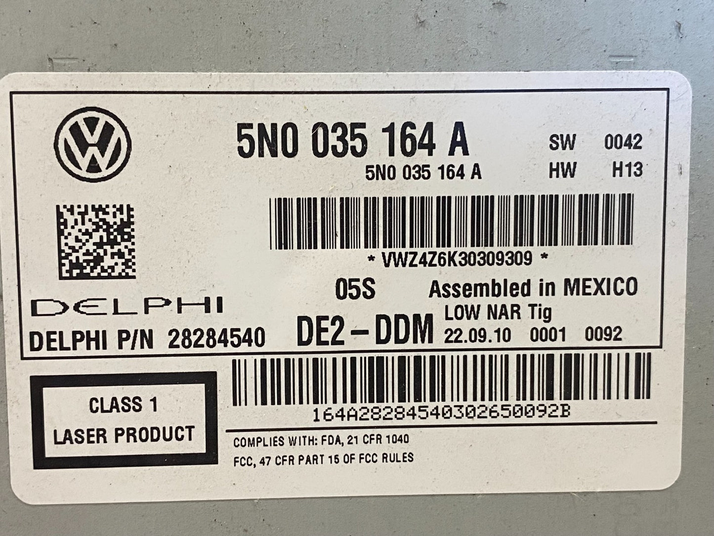 2011 to 2014 Volkswagen Tiguan Radio AM/FM CD Player AF3846 DG6