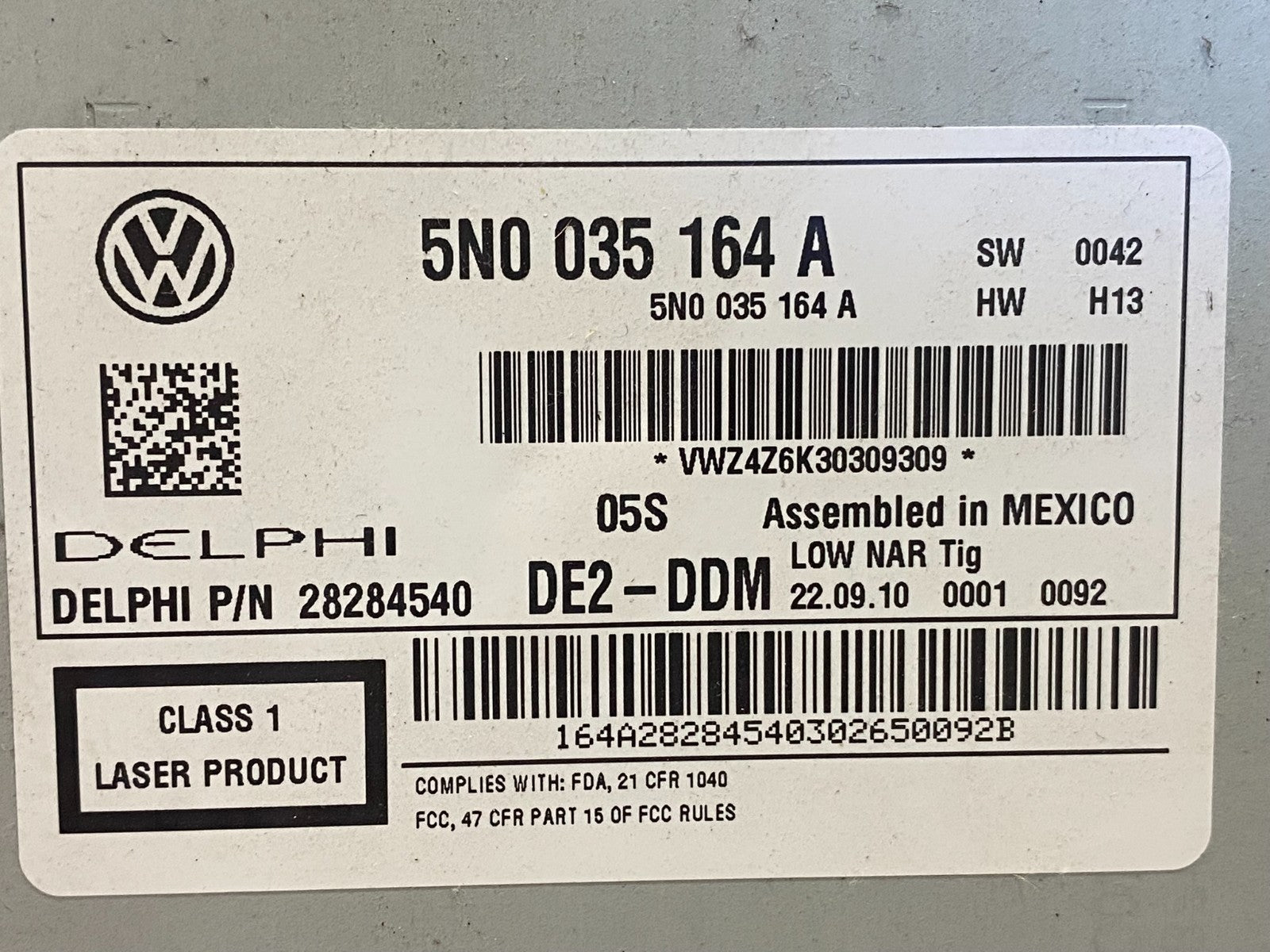 2011 to 2014 Volkswagen Tiguan Radio AM/FM CD Player AF3846 DG6