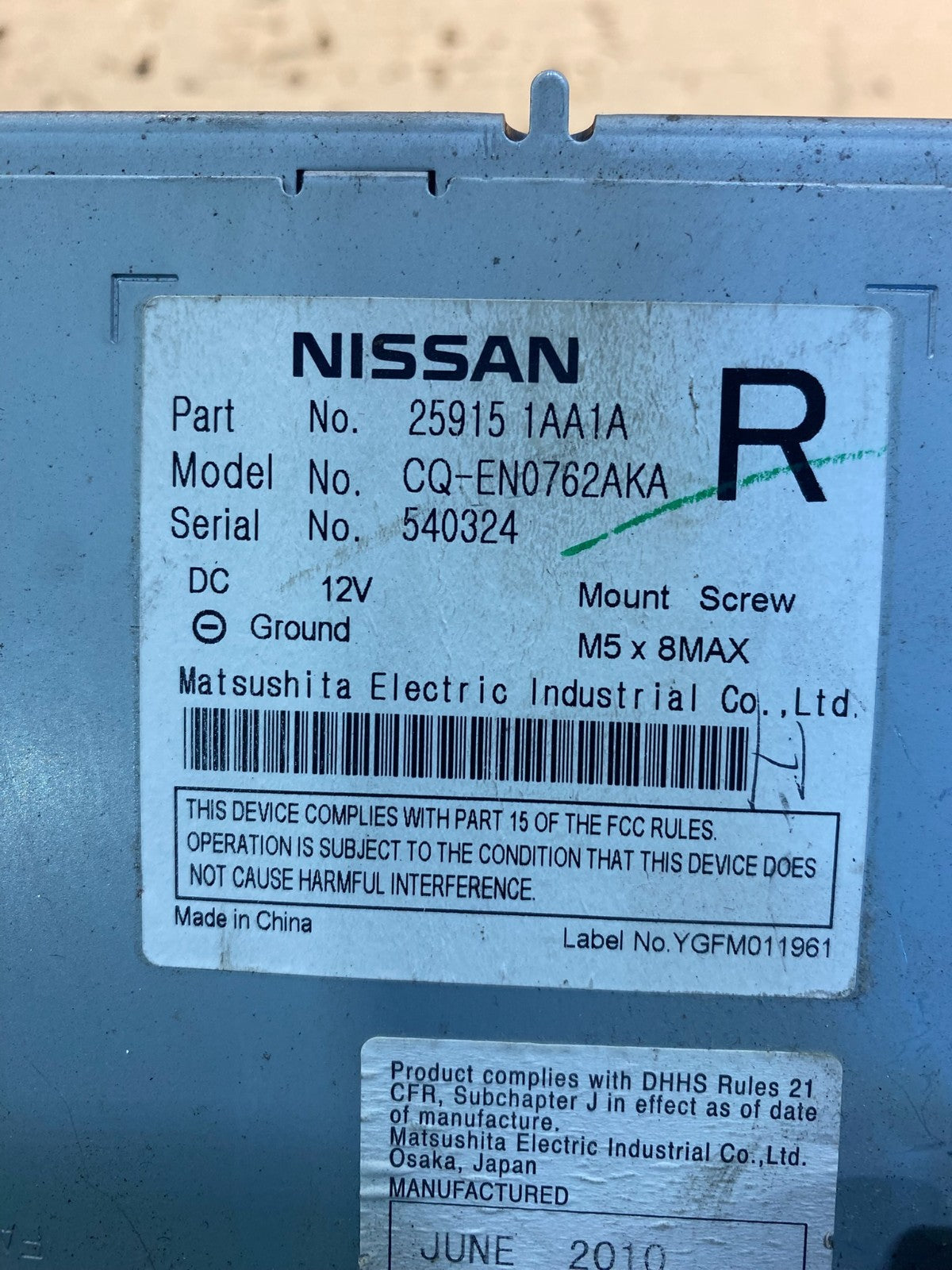 2009-2012 Nissan Murano AM FM CD Player Radio Receiver OEM AA3202 DG6