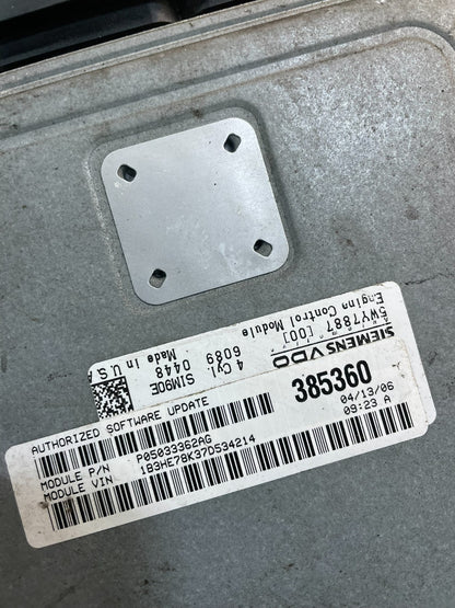 2007 to 2010 Dodge Caliber ECM Engine Computer Module ECU p05033362ag X0956 DG3
