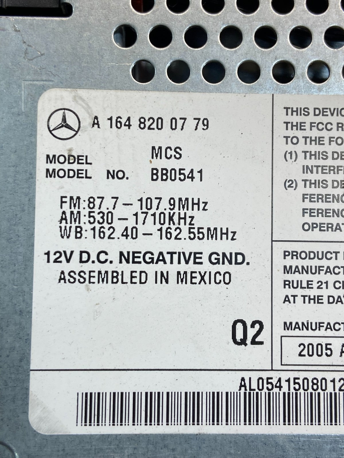 2006 2007 2008 Mercedes ML350 GL450 Radio Navigation Screen Display ae2269 DG6