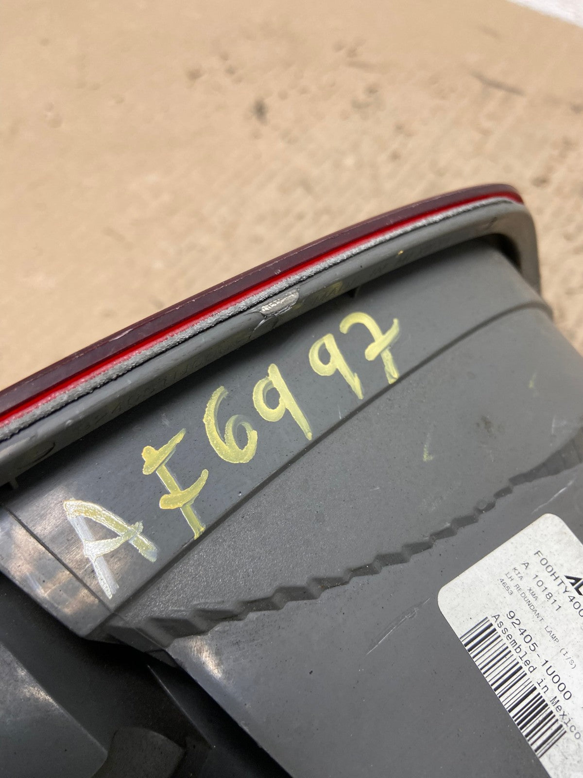 2011 2012 2013 Kia Sorento Left Driver Lh Inner Tail Light AF6997 LK8
