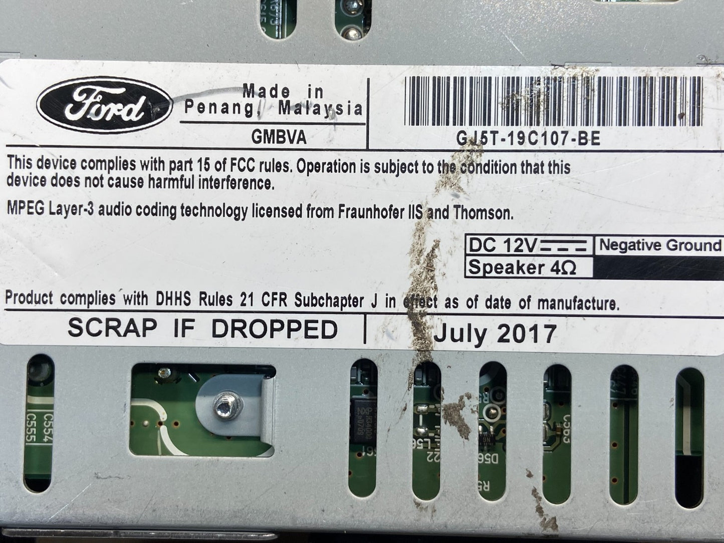 2017 2018 2019 Ford Escape Radio Receiver ID cj5t-19c107-fb ag1675 DG6