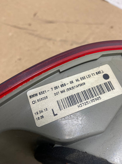 2011 - 2013 BMW 3 Coupe 328i 335i M3 E92 Left Driver Tail Light AG1257 LK6