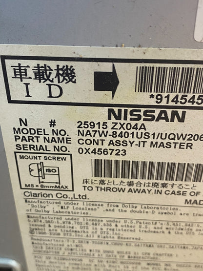 2011 - 2013 Nissan Altima Radio Cd Mp3 Player AUX Port Climate Control AD1727 DG6