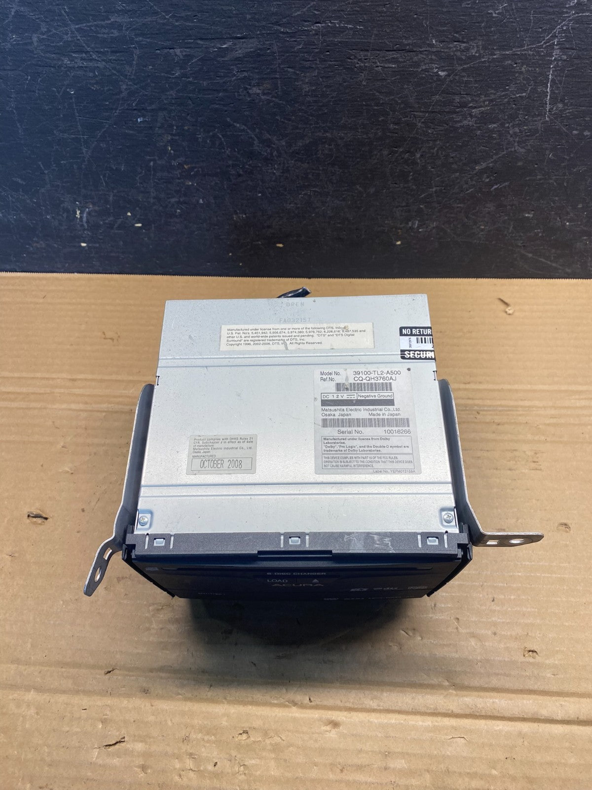 2009 to 2010 Acura TSX Audio Equipment Radio Receiver DVD AE4771 DG3