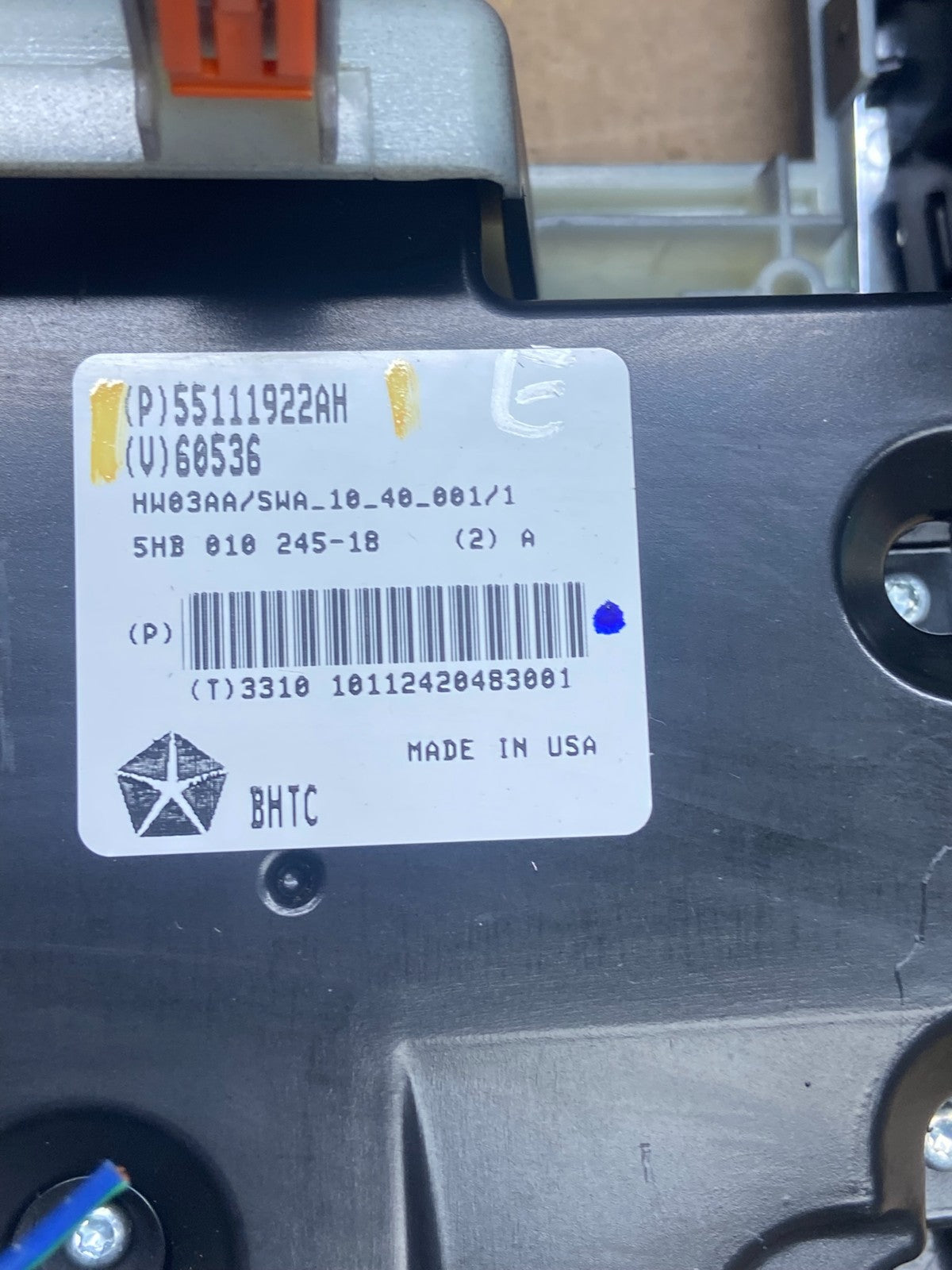 2011-2013 Jeep Grand Cherokee Center Radio Climate Control Bezel Vent AH5332 DG7